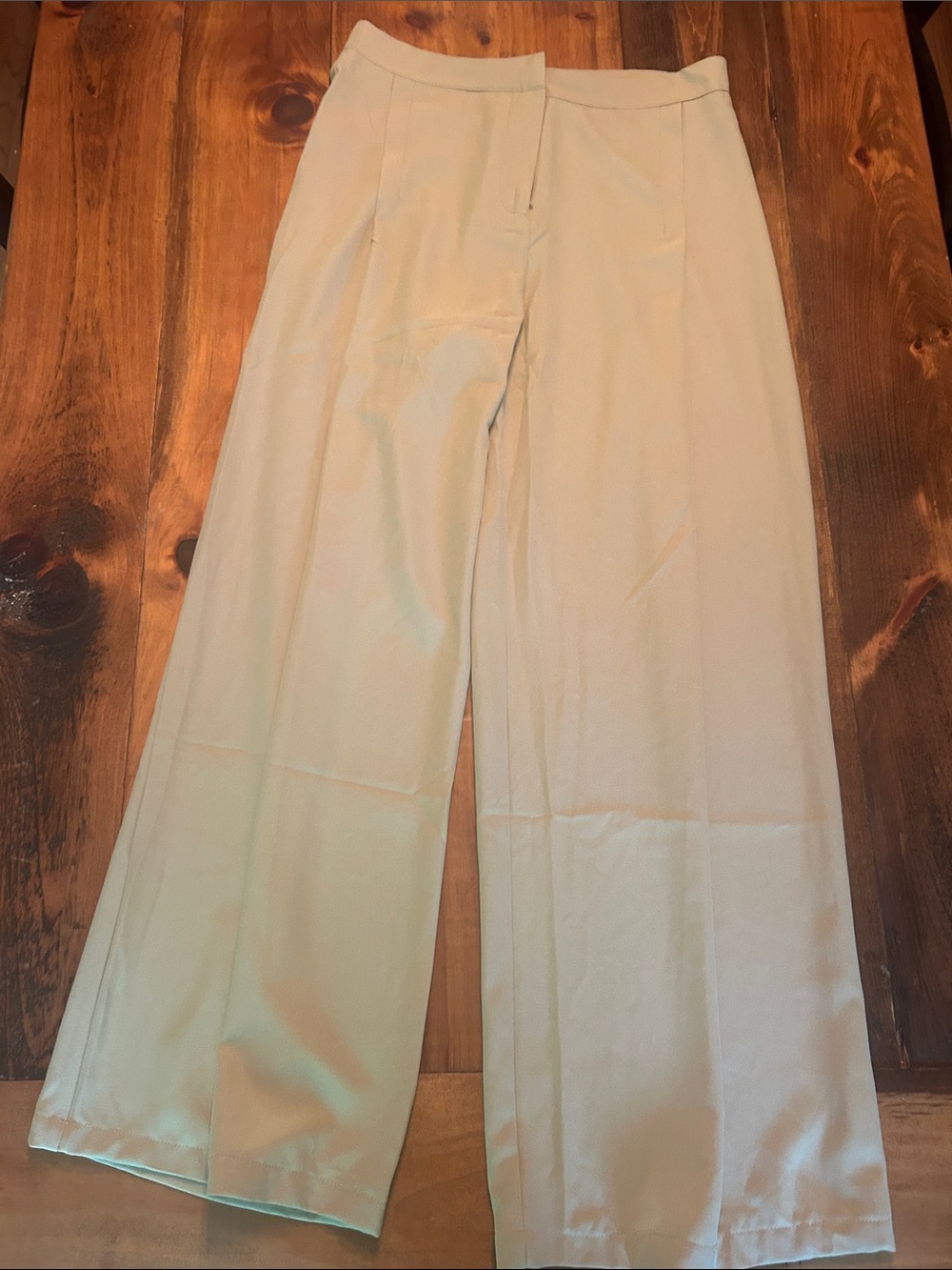 Shinestar Flowy Wide-Leg Pants in Tan